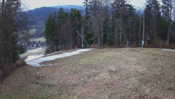 Prostřední část sjezdovky a snowpark
