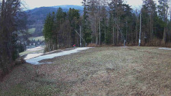 Prostřední část sjezdovky a snowpark