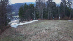 Prostřední část sjezdovky a snowpark