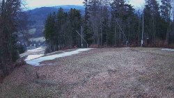 Prostřední část sjezdovky a snowpark
