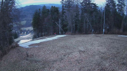 Prostřední část sjezdovky a snowpark