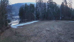 Prostřední část sjezdovky a snowpark
