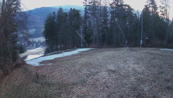 Prostřední část sjezdovky a snowpark