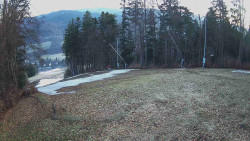 Prostřední část sjezdovky a snowpark