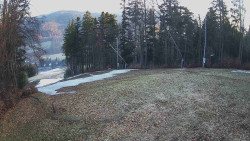 Prostřední část sjezdovky a snowpark