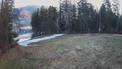 Prostřední část sjezdovky a snowpark