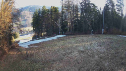 Prostřední část sjezdovky a snowpark
