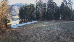 Prostřední část sjezdovky a snowpark