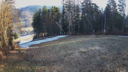 Prostřední část sjezdovky a snowpark