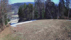 Prostřední část sjezdovky a snowpark