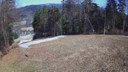 Prostřední část sjezdovky a snowpark