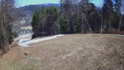 Prostřední část sjezdovky a snowpark