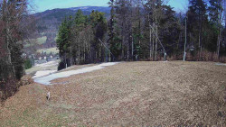 Prostřední část sjezdovky a snowpark