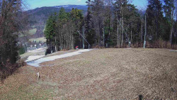 Prostřední část sjezdovky a snowpark