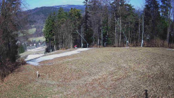 Prostřední část sjezdovky a snowpark