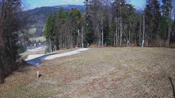 Prostřední část sjezdovky a snowpark