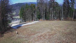 Prostřední část sjezdovky a snowpark