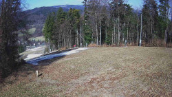 Prostřední část sjezdovky a snowpark
