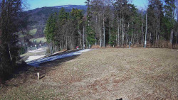 Prostřední část sjezdovky a snowpark