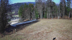 Prostřední část sjezdovky a snowpark