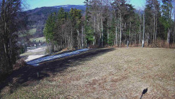 Prostřední část sjezdovky a snowpark