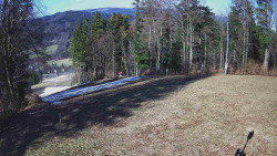Prostřední část sjezdovky a snowpark
