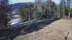 Prostřední část sjezdovky a snowpark