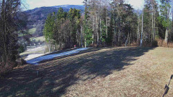 Prostřední část sjezdovky a snowpark