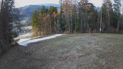 Prostřední část sjezdovky a snowpark