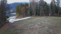 Prostřední část sjezdovky a snowpark