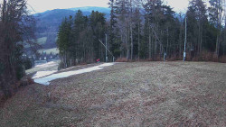 Prostřední část sjezdovky a snowpark