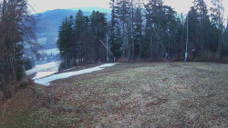 Prostřední část sjezdovky a snowpark