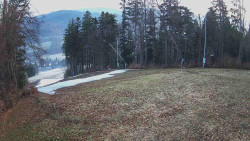 Prostřední část sjezdovky a snowpark