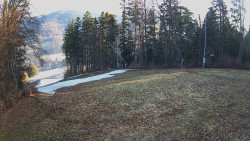 Prostřední část sjezdovky a snowpark