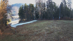 Prostřední část sjezdovky a snowpark