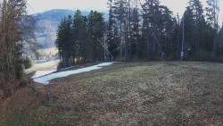 Prostřední část sjezdovky a snowpark