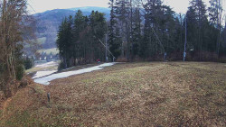 Prostřední část sjezdovky a snowpark