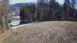 Prostřední část sjezdovky a snowpark