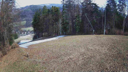 Prostřední část sjezdovky a snowpark