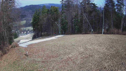 Prostřední část sjezdovky a snowpark