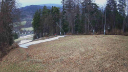 Prostřední část sjezdovky a snowpark