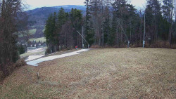 Prostřední část sjezdovky a snowpark