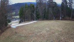 Prostřední část sjezdovky a snowpark