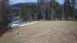 Prostřední část sjezdovky a snowpark