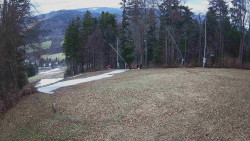 Prostřední část sjezdovky a snowpark