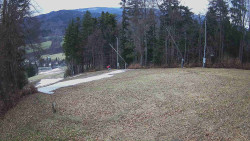 Prostřední část sjezdovky a snowpark