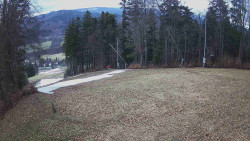 Prostřední část sjezdovky a snowpark