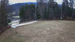 Prostřední část sjezdovky a snowpark