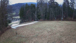 Prostřední část sjezdovky a snowpark