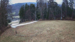 Prostřední část sjezdovky a snowpark